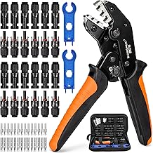 Solar Crimpzange Set für 2.5/4/6mm² PV Kabel,14 Paar Kabelstecker,12 Paar Männlich/Weiblich St…