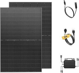 Solakon 900W Balkonkraftwerk – Balkonkraftwerk 800W komplett Steckdose – neuester 800 Watt Wechse…