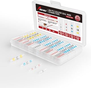 RED WOLF Lötverbinder Set 200 Stück Wärmeschrumpf Stoßverbinder für Kfz Marine Home 10-26AWG…