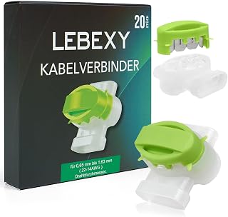 LEBEXY Kabelverbinder 20 Stück für Mähroboter, Wasserdicht Anschlussklemmen Kabelklemmen, Verb…
