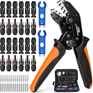 Solar Crimpzange Set für 2.5/4/6mm² PV Kabel,14 Paar Kabelstecker,12 Paar Männlich/Weiblich St…