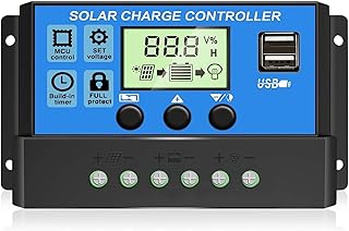 30A PWM Solarladeregler, 12V 24V Dual USB Solarpanel Batterie Intelligenter Regler mit LCD-Displa…