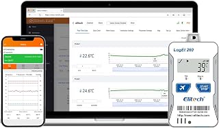 Elitech 4G Wiederverwendbarer Echtzeit Temperatur-Feuchtigkeits Datenlogger Licht/Schock/Standort…