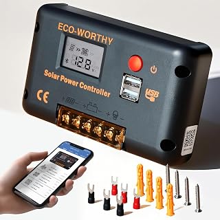 ECO-WORTHY 12V/24V 30A Laderegler Solar PWM mit Bluetooth & APP
