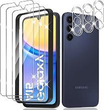 Schutzfolie für Samsung Galaxy A15 4G / 5G für Panzerglas mit Rahmen Positionierhilfe, 3 Stück…