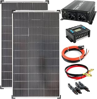 SOLARTRONICS Komplettset 2X 120 Watt Solarmodul 1000 Watt Wandler Laderegler Photovoltaik Inselan…