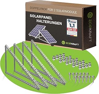 ECOKRAFT® Balkonkraftwerk Halterung [2er-Set]-robuste und wetterfeste Solarmodul-Halter für Sol…