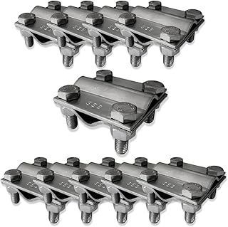 10 X Kreuzverbinder V4A | für Erdungsband bis 30 mm und Rundleiter bis Ø 10 mm | Schrauben M8
