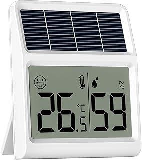 Solar Hygrometer, Thermometer innen mit Raumlicht-Betrieb, Luftfeuchtigkeitsmesser Raumthermomete…