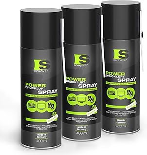 3 x 400 ml Spraytive Power Druckluftspray/Druckluftreiniger: Mit 10cm Sprühverlängerung – Druck…