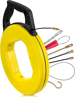 Neues Kabeleinziehhilfe 4,5mm 50m, 360° Drehbarer Rollenkopf, Einziehspirale 50m, Einziehhilfe f…