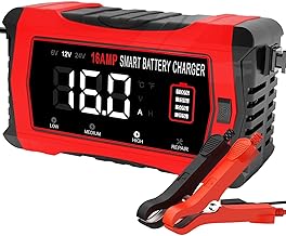 HTRC 16A Autobatterie Ladegerät, 6V/12V/24V Batterie Ladegerät für Auto LKW Motorrad Rasenmäh…