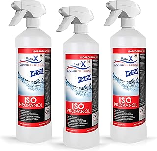 Isopropanol 99,9% Reiniger in Sprühflasche – 3×1 Liter | Hochprozentiger IPA Reinigungsalkohol…
