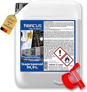ABACUS® Isopropanol 99,9% | 5L | Isopropylalkohol 99,9% | Reinigungsalkohol für Haushalt, Indus…
