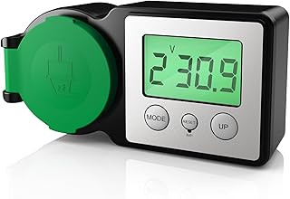 GreenSun Stromzähler für Steckdose Energiekostenmessgerät – Balkonkraftwerk Einspeisezähler O…