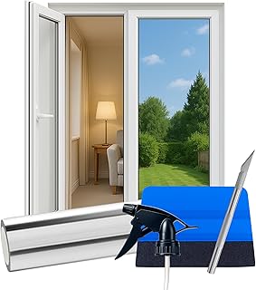 Spiegelfolie Fenster Sichtschutz Mit Rakel, Sonnenschutzfolie, Fensterfolie Blickdicht Von Aussen…