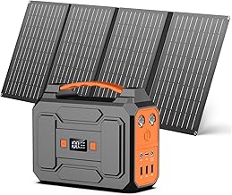 Powkey Powerstation mit Solarpanel 99Wh/27000mAh Tragbare Powerstation mit 40W Faltbare Solarpane…