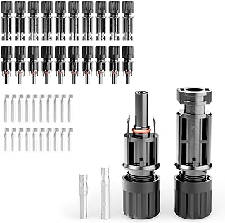 deleyCON 10 Paar Solarstecker MC4 1500V IP68 Wasserdicht Stecker 2,5mm² 4mm² 6mm² Männlich/We…