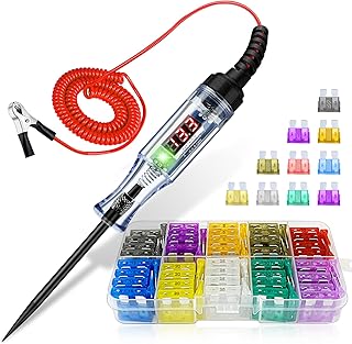 Kfz-sicherungstester und Kfz Sicherungen Set, 2.5-32V Auto Prüflampe mit LED-Digitalanzeige Kont…
