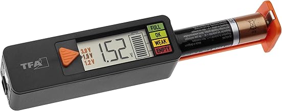 TFA Dostmann Batterietester BatteryCheck, 98.1126.01, für Batterien und Akkus(AAA,AA,C,D),Knopfz…