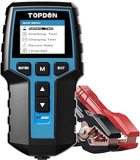 Autobatterietester 12V 24V Lasttester, TOPDON BT200 100-2000CCA Autobatterie-Tester Generatorprü…