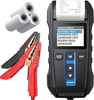 12V 24V Batterietester kfz mit Drucker-TOPDON BT300P, 100-2000 CCA Automatischer Lasttester für …