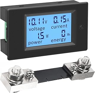 KETOTEK Voltmeter Amperemeter Stromzähler Leistungsmesser DC 6,5~100V mit 100A Shunt, Volt Amper…