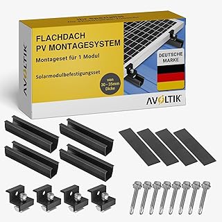 Solarpanel Halterung Flachdach I Set für 1 Panel I Solarmodul Halterung Balkonkraftwerk I Flachd…