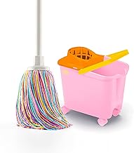 Happy Rainbow – Wischmopp mit 14L Eimer und Drehrollen, Nachhaltiges Reinigung-Set mit recycelt…