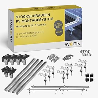 PV Halterung Blechdach Montageset – Balkonkraftwerk – inkl. 200 mm Stockschrauben M10, EPDM…