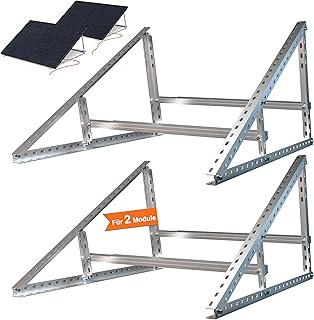Solarmodul Halterung 2 Stück, Aluminium & Edelstahl, Wandmontage, für Balkonkraftwerk bis 117cm…