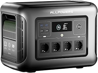 ALLPOWERS R1500 LITE Tragbare Powerstation, 1056Wh LFP Batterie Backup mit 4x 1600W AC Ausgäng S…