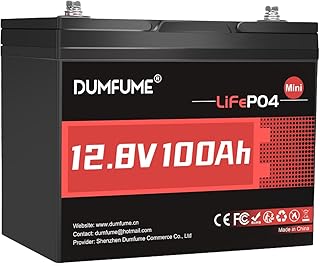 12V 100Ah Mini LiFePO4 Lithium Batterie, 100A BMS, 1280Wh, bis zu 15000 Zyklen 10-Jahres Lebensda…