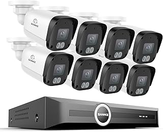 SANNCE POE Überwachungskamera Set 5MP 8CH NVR+8 * 5MP Wasserdicht Kamera mit Smart IR LEDs,Beweg…