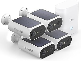 aosu 2K Überwachungskamera Aussen Solar Akku 4 Cam-Kit mit Station Integrierte Solarplatte 0 Geb…