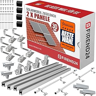 SET 2x PV-Module, PV, Photovoltaik, Aufständerung, Ziegeldach, Dachhalterung, Befestigung, Halte…